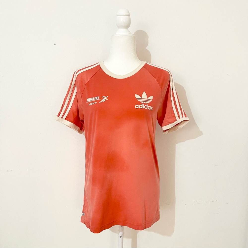 adidas mens orange tie dye jersey top